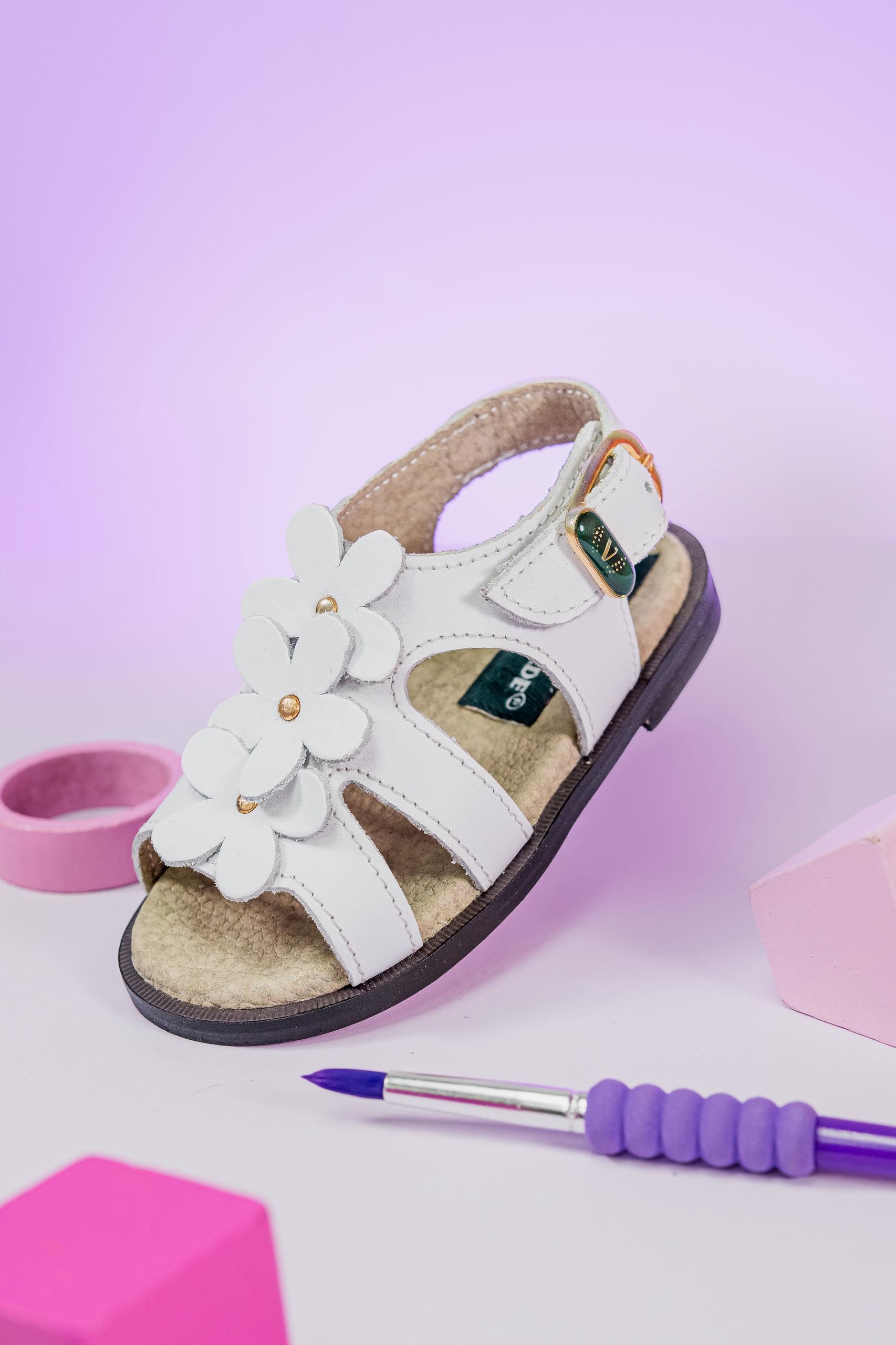 Anatomical Sandal - 100% Leather - White - SA-16